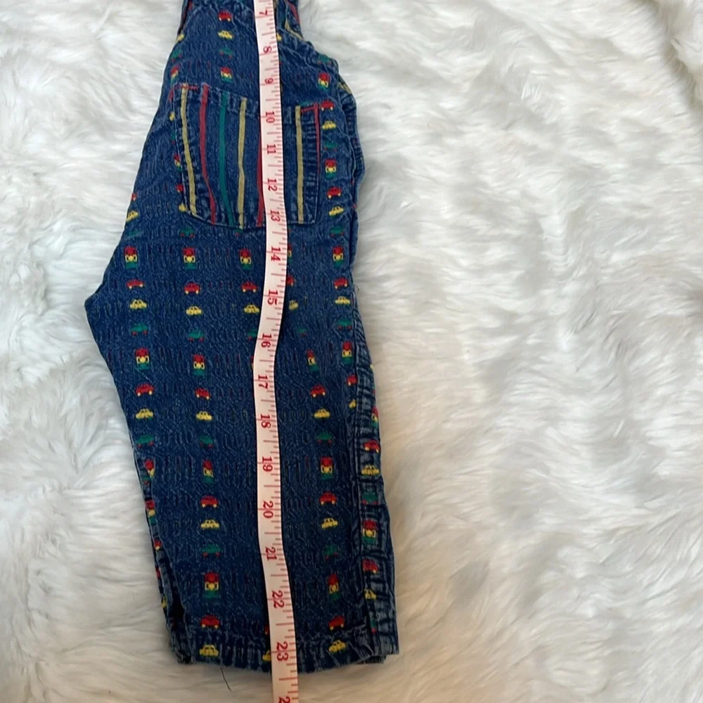Vintage Oshkosh B’Gosh Car  Overalls Shirt Set Size 6-9 Months USA